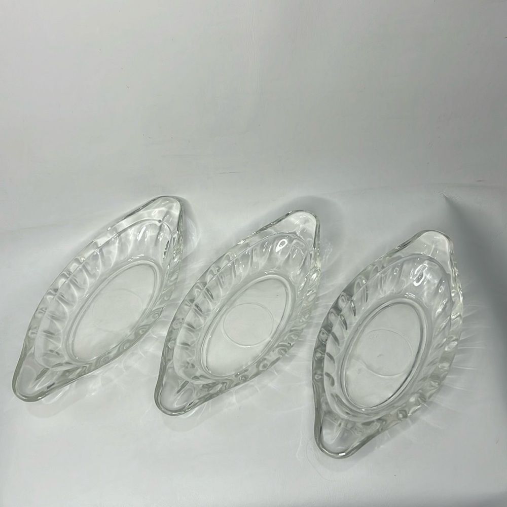 Banana Split Boats Made USA Set Of 3 Dishwasher Safe 4 1/4 Wide 9 In Long Fluted